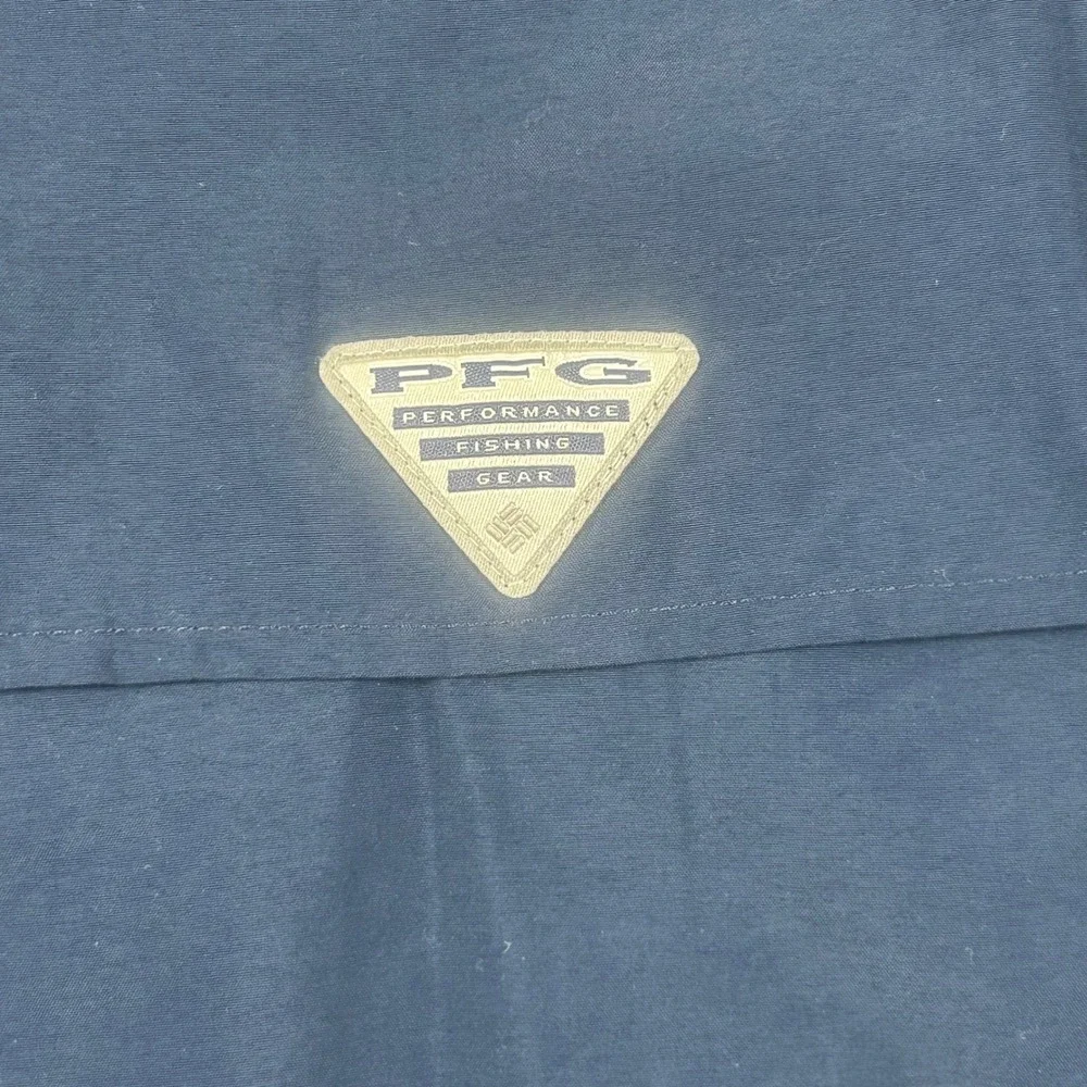 Columbia PFG Bahama Mens XL Navy Blue Short Sleeve Fishing Shirt‎ Omni-Shade UPF